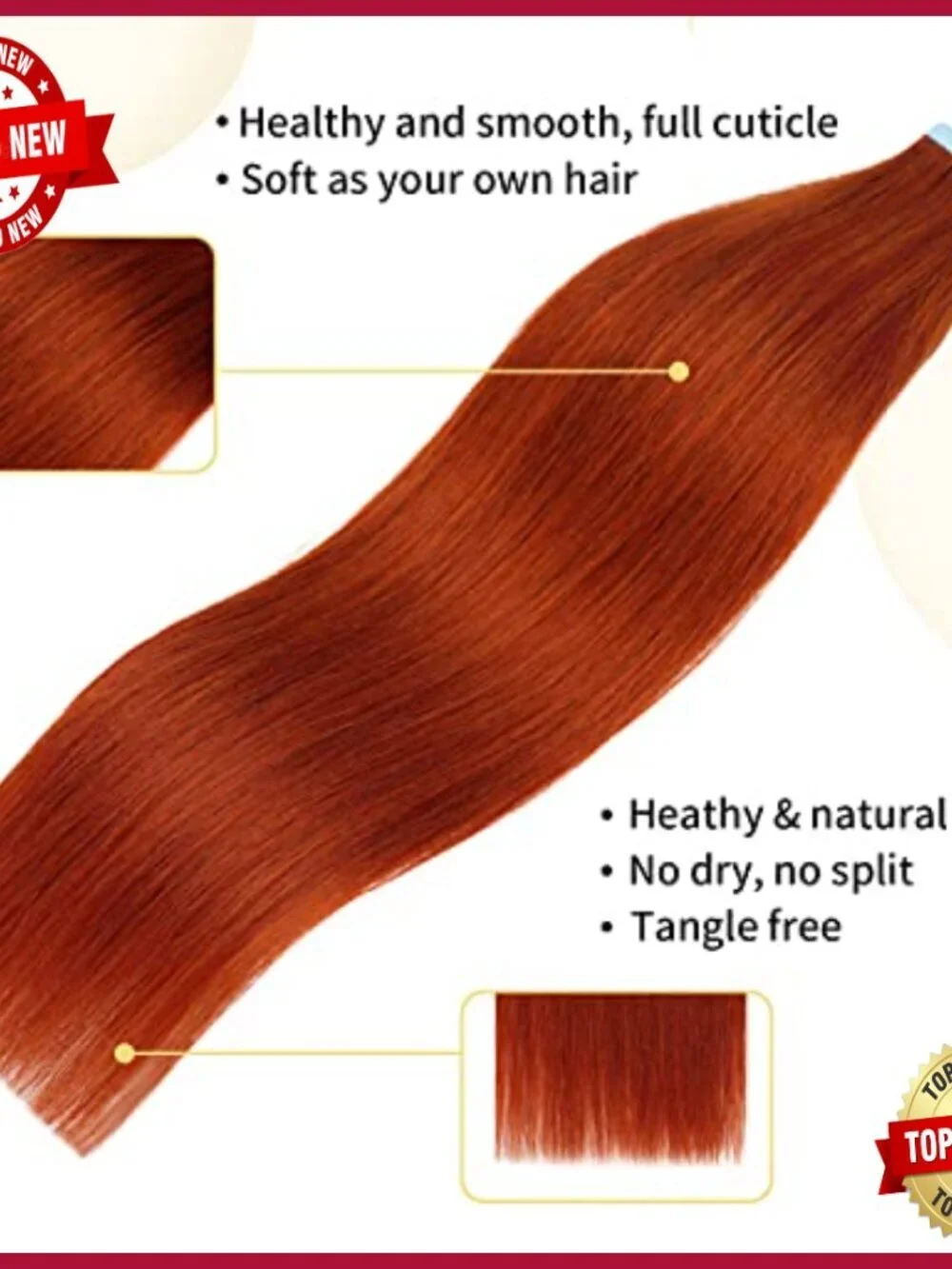 22 Inch Tape In Hair Extensions Human Hair Straight 20 Pieces 50g